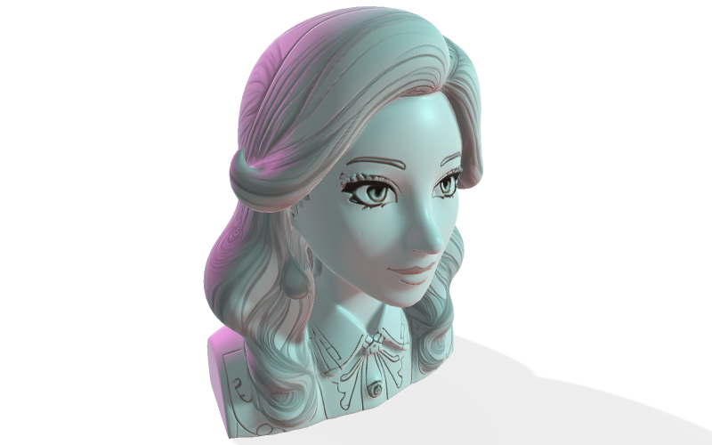 Elegancki model 3D biustu z dodatkiem sztucznej inteligencji