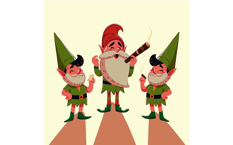 Fröhliche Cartoon-Elfen-Illustration