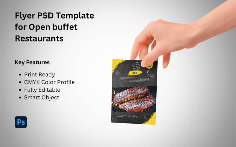 Modèle PSD de flyer pour restaurant buffet ouvert