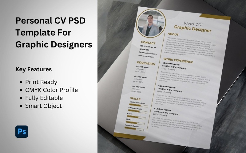 Modello CV personale per grafici