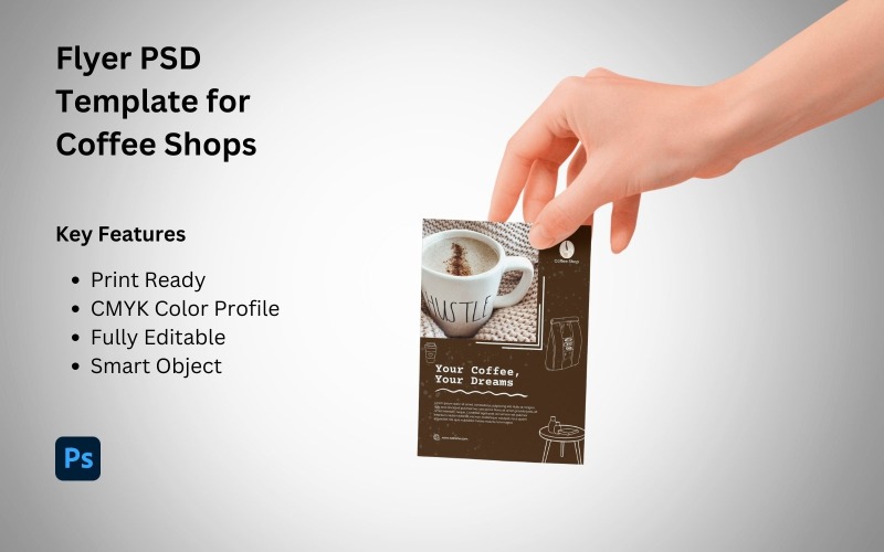 Modello PSD per volantino caffetteria