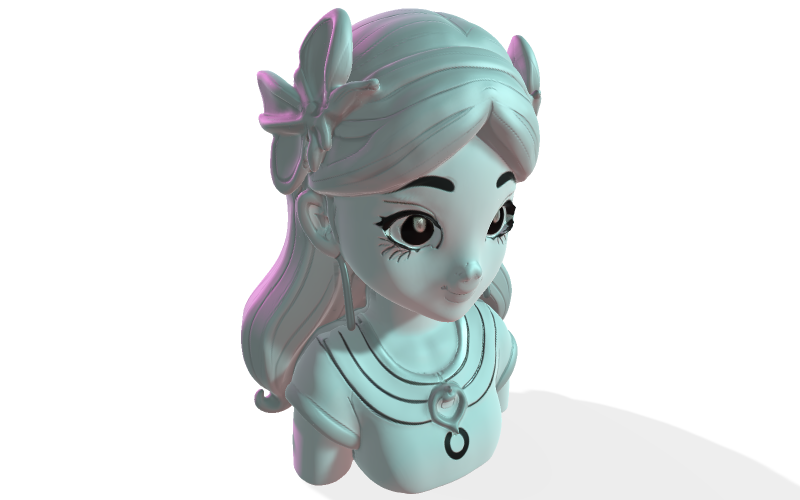 Popiersie motyla Muse, model 3D