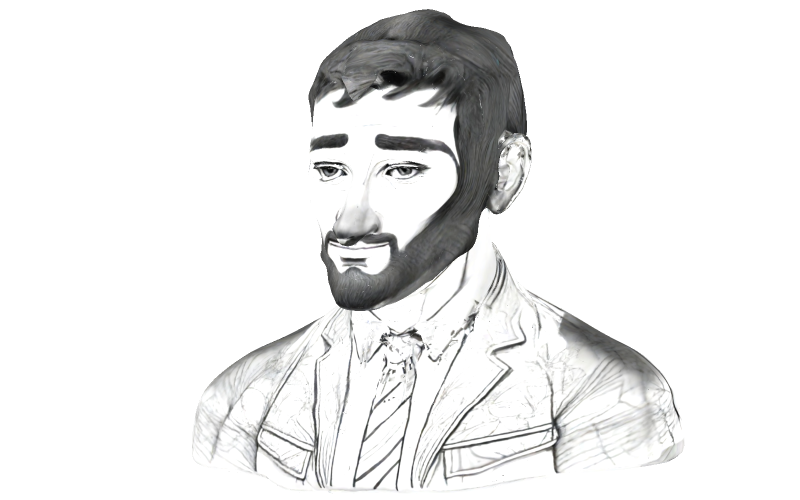 Retrato de caballero sofisticado (modelo de impresión 3D)