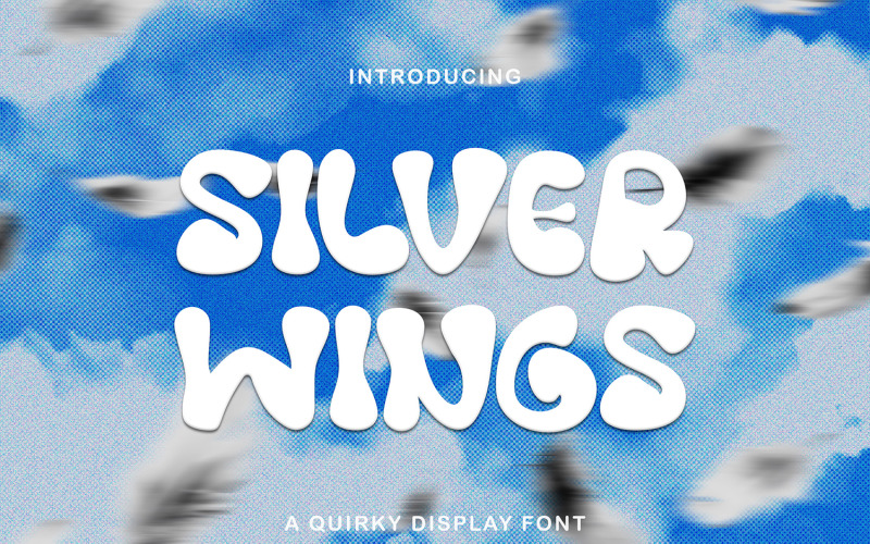 Silver Wings - kézzel rajzolt buborék betűtípus