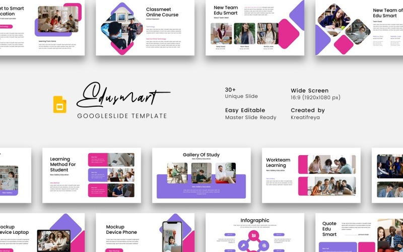 Edusmart – Шаблон слайда Google для образования