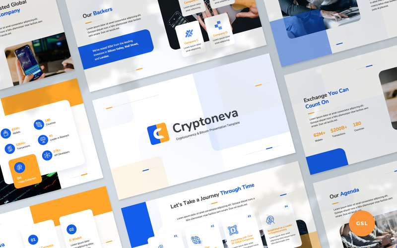 Kriptovaluta és Bitcoin Google Slides sablon
