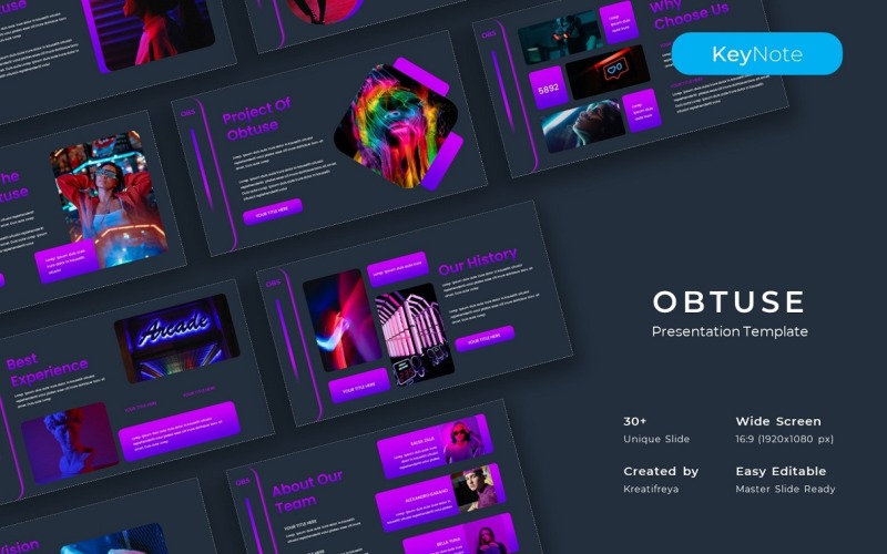 Obtuse – Zakelijke Keynote-sjabloon