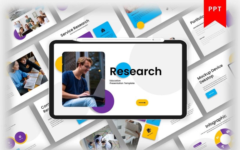 Pesquisa – Educação PowerPoint Template