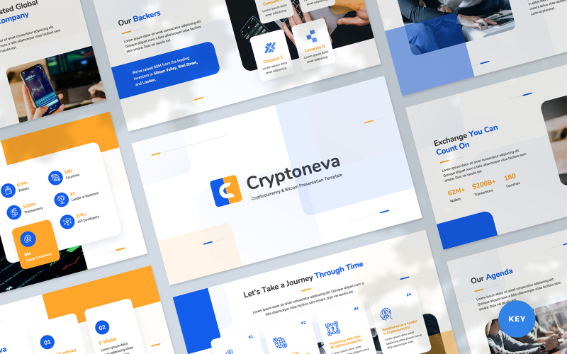 Plantilla de presentación de criptomonedas y Bitcoin
