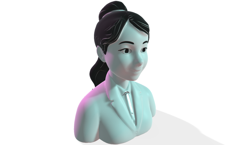 Spokojny profesjonalny model biustu 3D