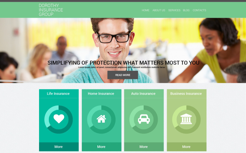 Drupal-sjabloon voor online verzekeringsdiensten
