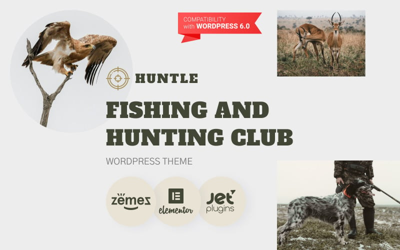 Huntle - тема WordPress для рыболовно-охотничьего клуба