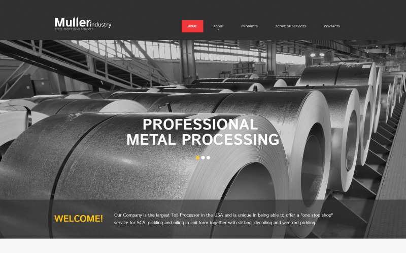 Šablona webových stránek Responsive Steelworks