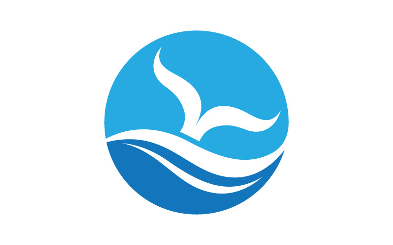 Dynamisch watergolfpictogram vectorillustratieontwerplogo v.11