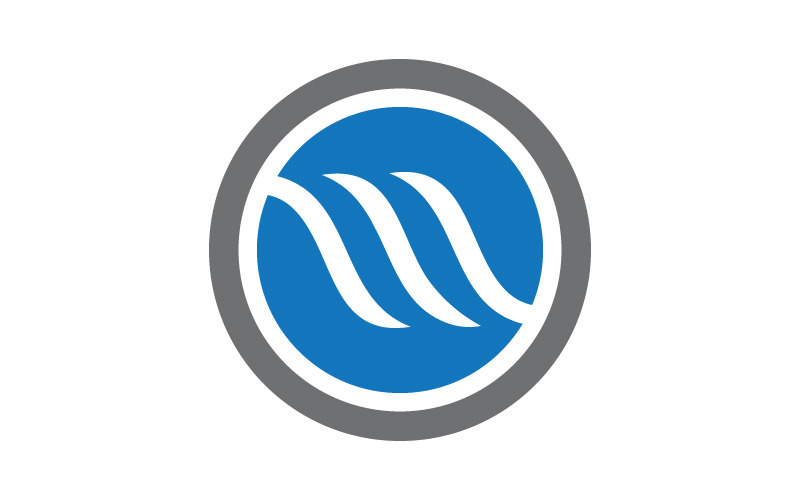 Icône de vague d'eau dynamique, illustration vectorielle, conception de logo v.12