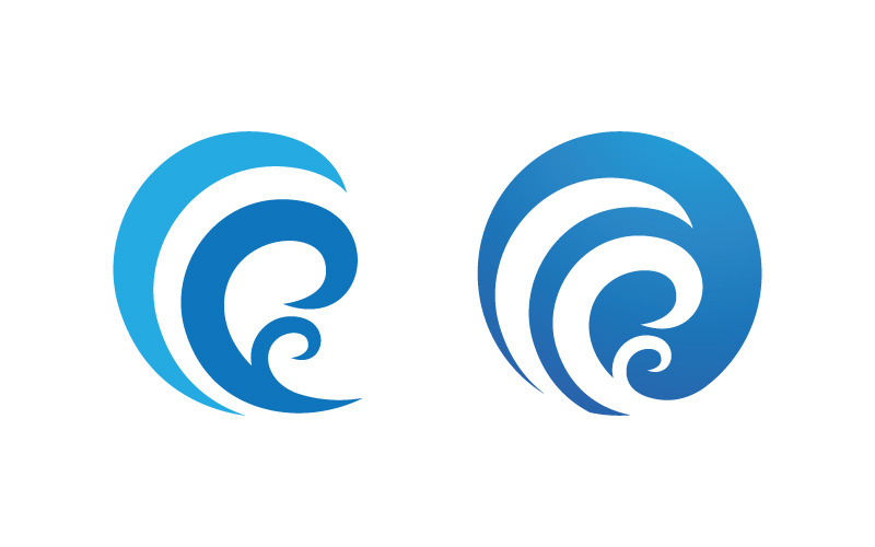 Icône de vague d'eau dynamique, illustration vectorielle, conception de logo v.13