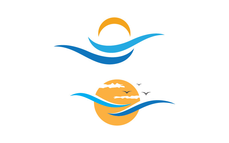Icône de vague d'eau dynamique, illustration vectorielle, conception de logo v.14