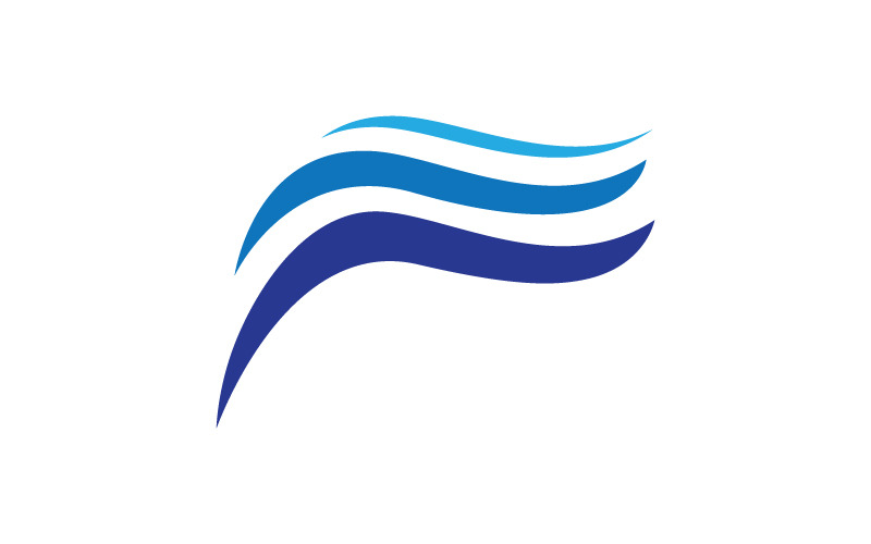 Icône de vague d'eau dynamique, illustration vectorielle, conception de logo v.3