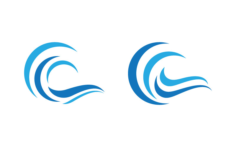 Illustrazione vettoriale dell'icona dell'onda dell'acqua dinamica design logo v.6