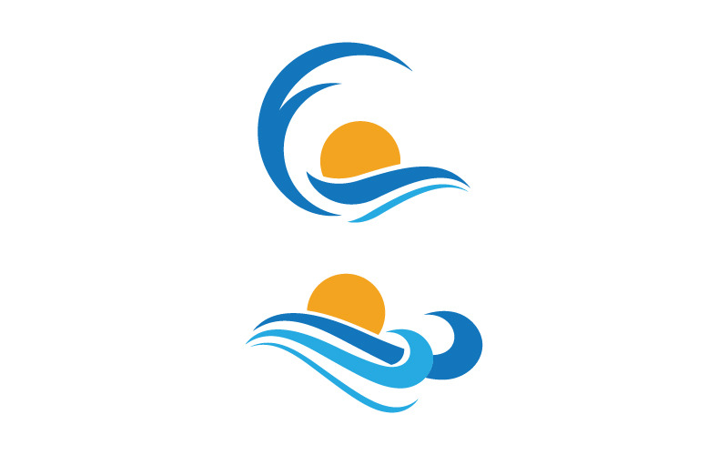 Illustrazione vettoriale dell'icona dell'onda dell'acqua dinamica design logo v.7