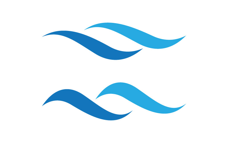 Illustrazione vettoriale dell'icona dell'onda dell'acqua dinamica design logo v.9