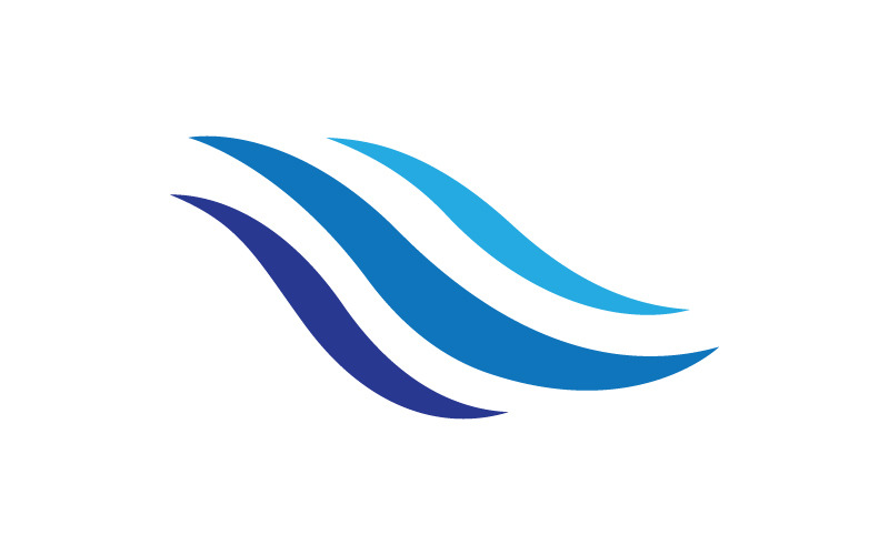 Illustrazione vettoriale dell'icona dell'onda dell'acqua dinamica logo design v.15