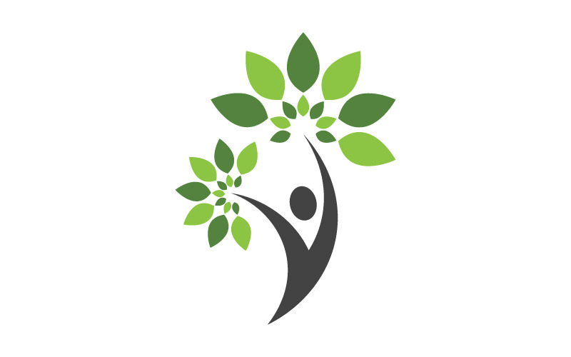 Illustrazione del logo del personaggio umano della vita sana v.53