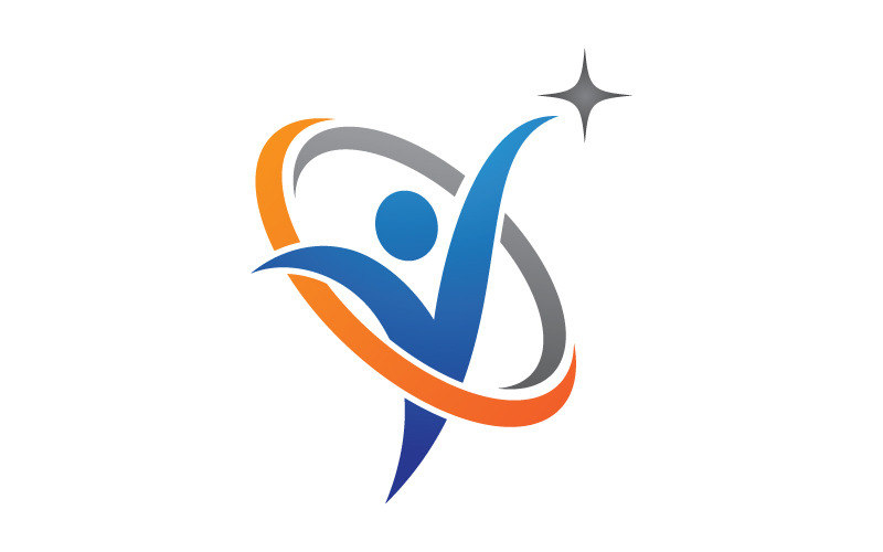 Illustrazione del logo del personaggio umano della vita sana v.58