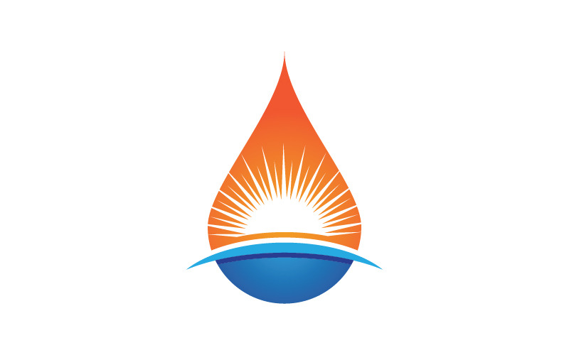 Illustrazione vettoriale del modello di logo idraulico a goccia d'acqua v.33