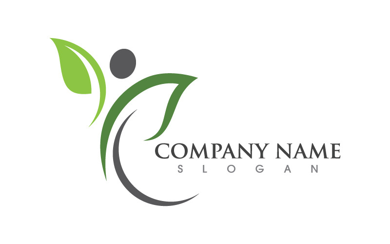 Ilustração de logotipo de personagem humano de vida saudável v.46