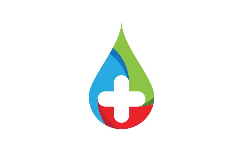 Modèle de logo de plomberie avec goutte d'eau, illustration vectorielle v.34