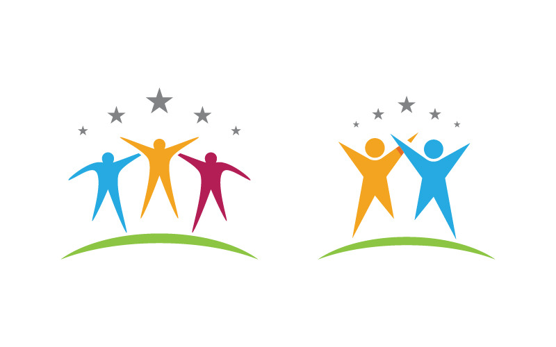 Conception de logo de réseau communautaire et de réseau social pour les groupes de personnes v.82