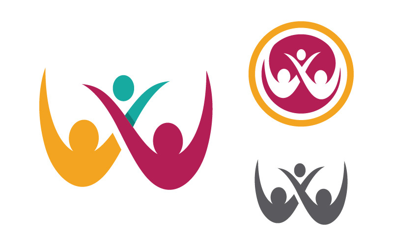 Conception de logo de réseau communautaire et de réseau social pour les groupes de personnes v.83