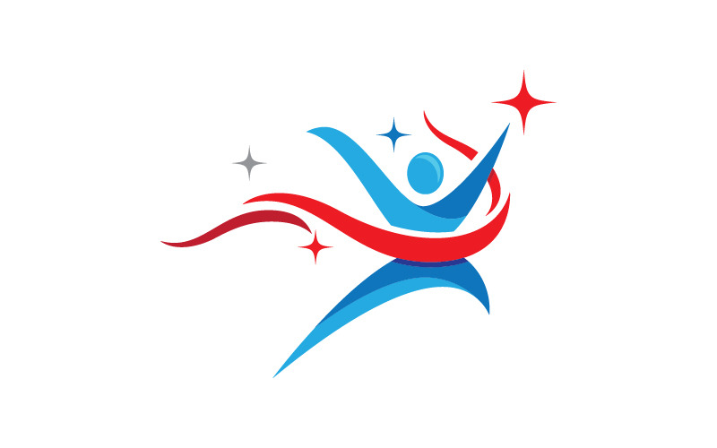 Gezond leven Menselijk karakter logo teken illustratie v.72
