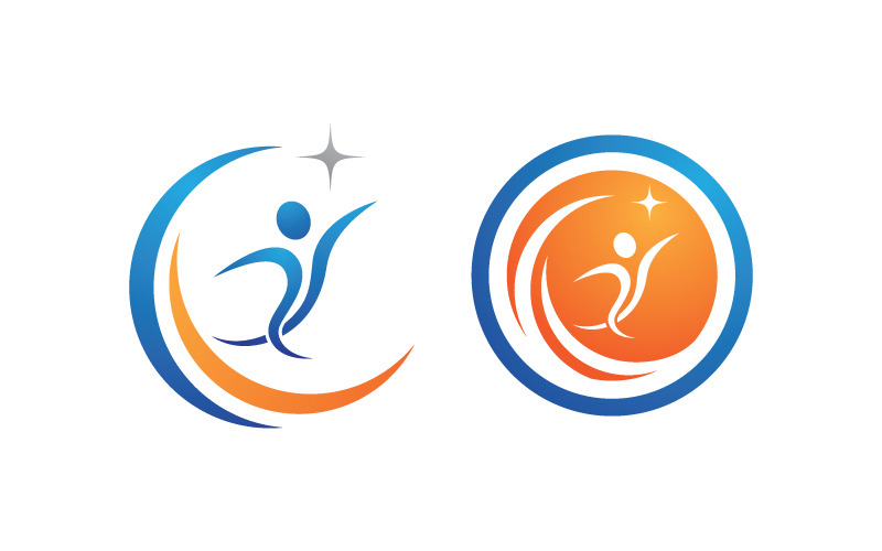 Illustrazione del logo del personaggio umano della vita sana v.68