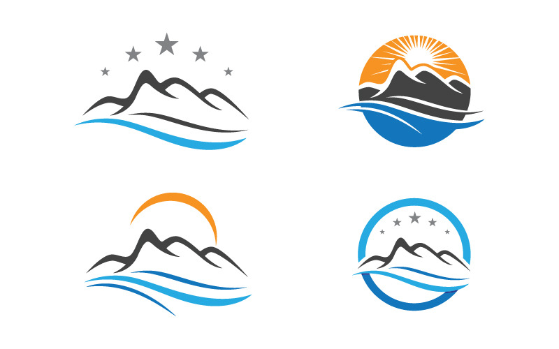 Illustrazione vettoriale del logo della collina di montagna, icona di design v.4