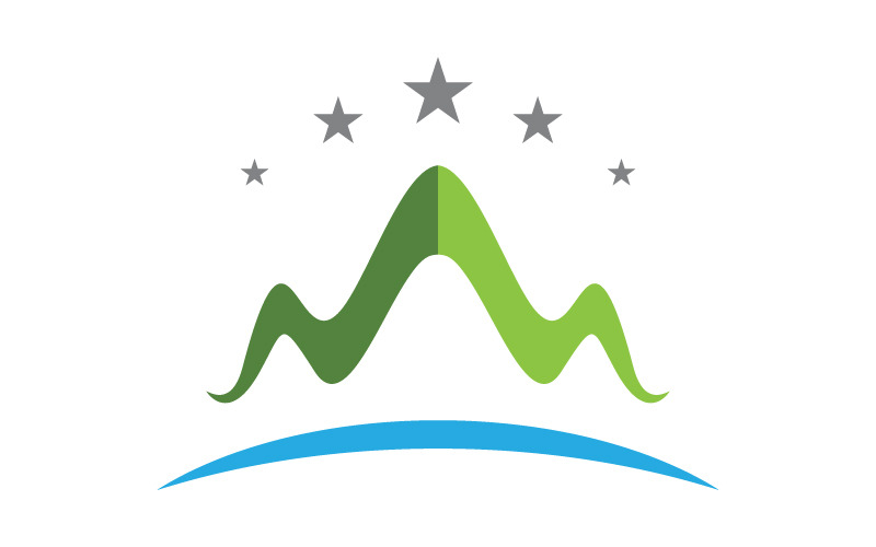Illustrazione vettoriale del logo della collina di montagna, icona di design v.7