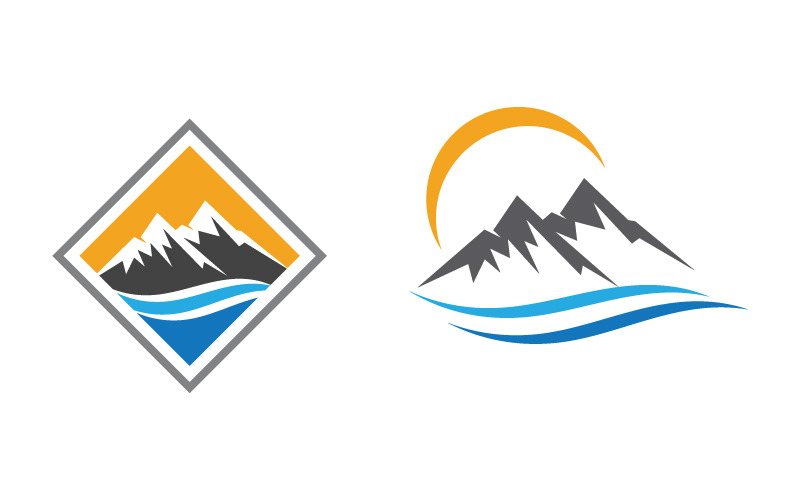 Illustrazione vettoriale del logo della collina di montagna v.21