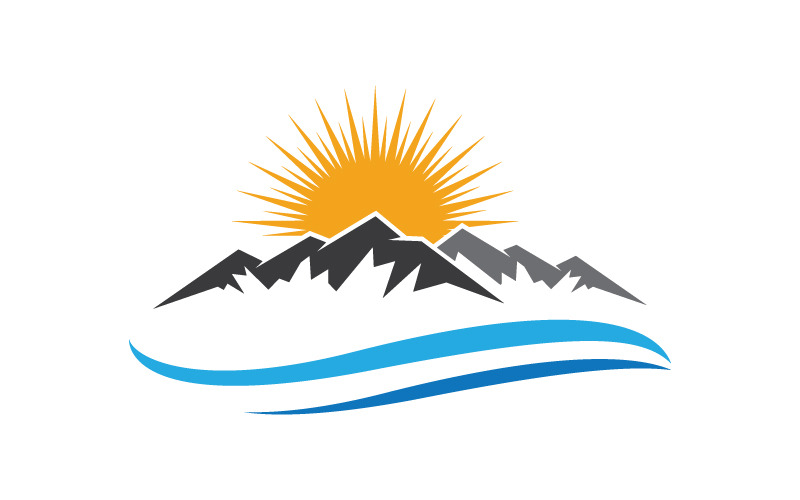 Logotipo da montanha colina Ícone vetorial design ilustração v.2