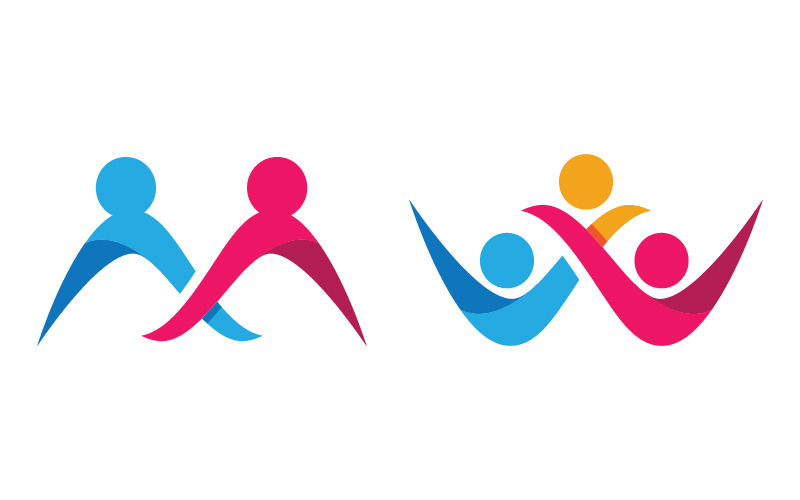 Mensengroep zorggemeenschap netwerk en sociaal logo ontwerp v.105