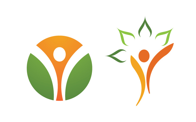 Vida saudável, personagem humano, logotipo, sinal, ilustração v.39