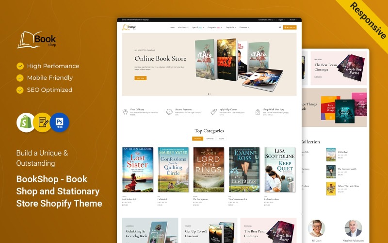 BookShop - Kitap Mağazası ve Kırtasiye Mağazası Shopify Teması