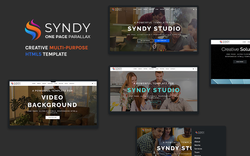 Modèle HTML5 polyvalent Syndy Creative