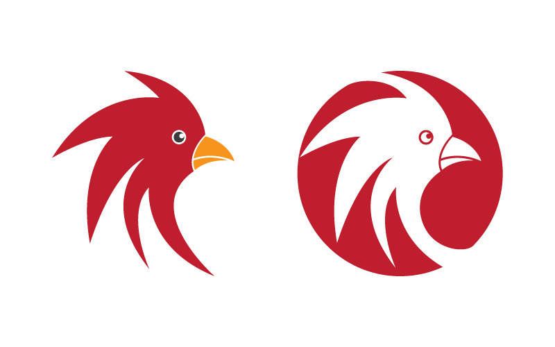 Modello di progettazione dell'illustrazione del logo Chicken Fried v.1