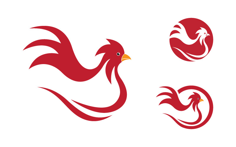 Modelo de design de ilustração de logotipo de frango frito v.2