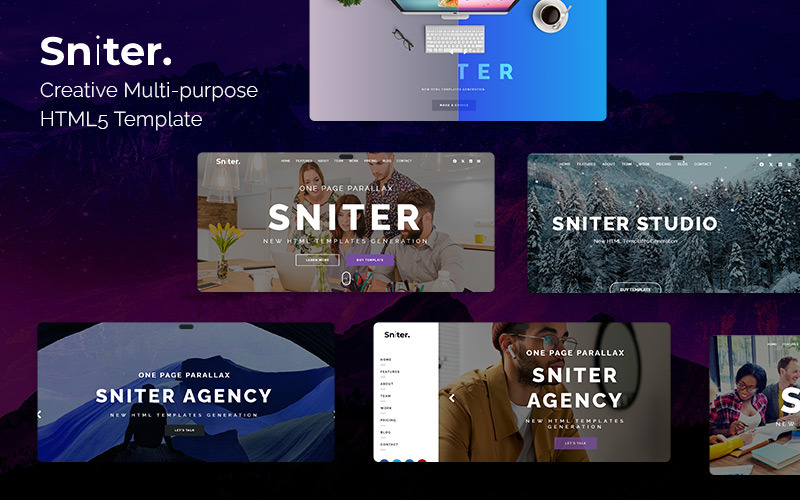 Sniter - Modèle HTML5 Parallax d'une page