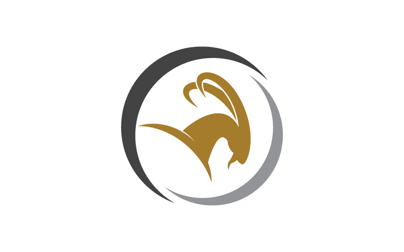 Modèle de conception d'illustration de logo d'icône de chèvre de ferme v.1