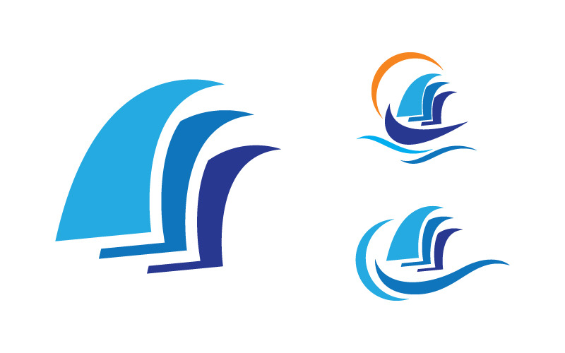 Modèle de logo d'icône vectorielle de bateau de croisière v.12