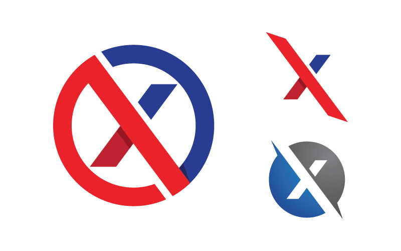 Modèle de logo de conception de lettre X, conception d'icône, illustration v.5