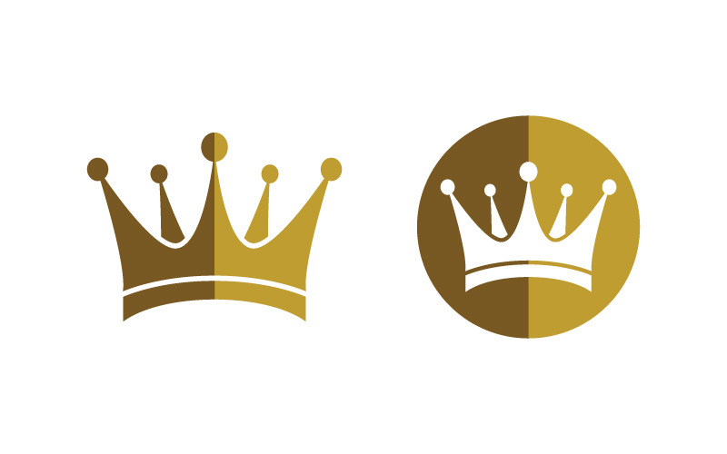 Modèle de logo de couronne de beauté du roi, icône vectorielle v.2